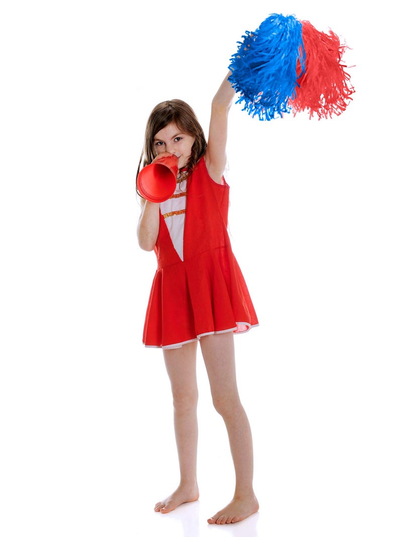 Pangda 12 Pack Cheerleading Pom Poms Sports Dance Cheer Plastic Pom Poms for Sports Team Spirit Cheering(Red and Blue) - Image 5